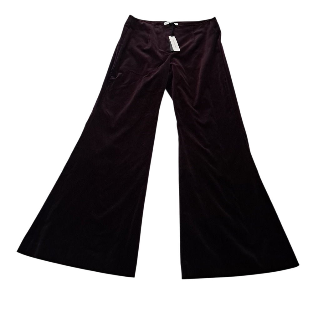 NWT Banana Republic Mid Rise Flare Velvet Pants Womens 4 Red Burgundy Purple